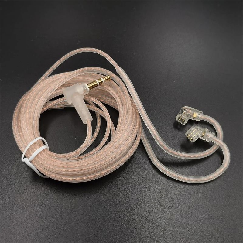 KZ 2 Pin Replacement Earphone Cable Oxygen Free Copper Silver Plated Cable With Mic 5