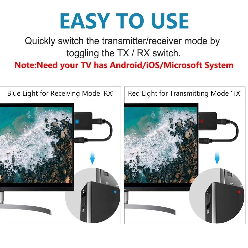 3 In 1 Bluetooth Audio Transmitter Receiver AUX RCA USB Wireless Adapter 3