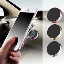 magnetic car phone holder stand with sticker mount for dashboard wall and nightstand