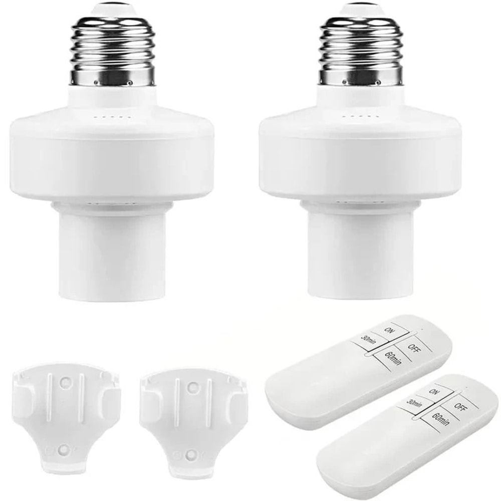 Smart E27 Remote Light Socket Timer Switch Lamp Holder With Wireless On Off Control 15m Range 0