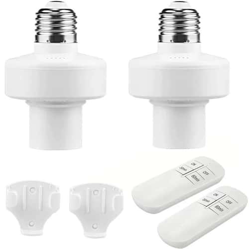 Smart E27 remote light socket Timer Switch Lamp Holder with Wireless On Off Control 15m Range