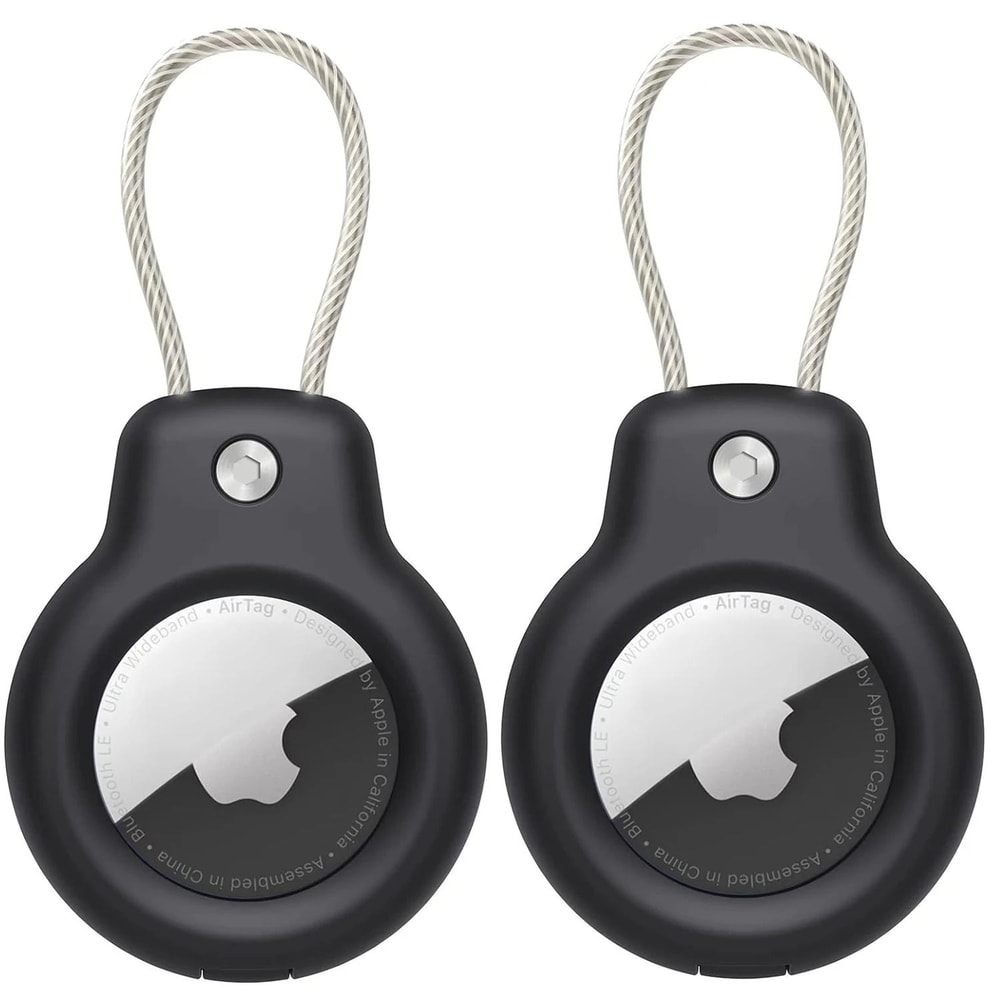 Apple AirTag Keychain Holder With Steel Wire Cable Anti Lost Protective Case 5