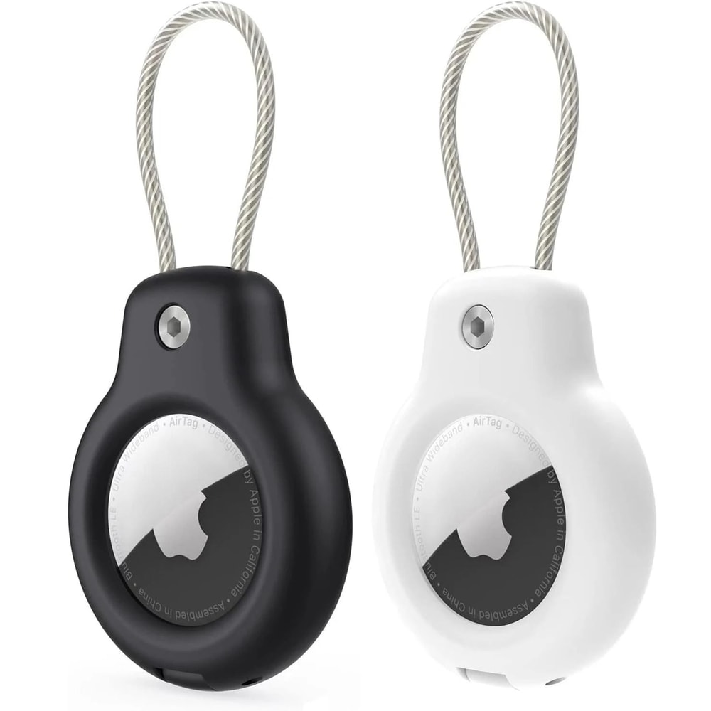 Apple AirTag Keychain Holder With Steel Wire Cable Anti Lost Protective Case 9