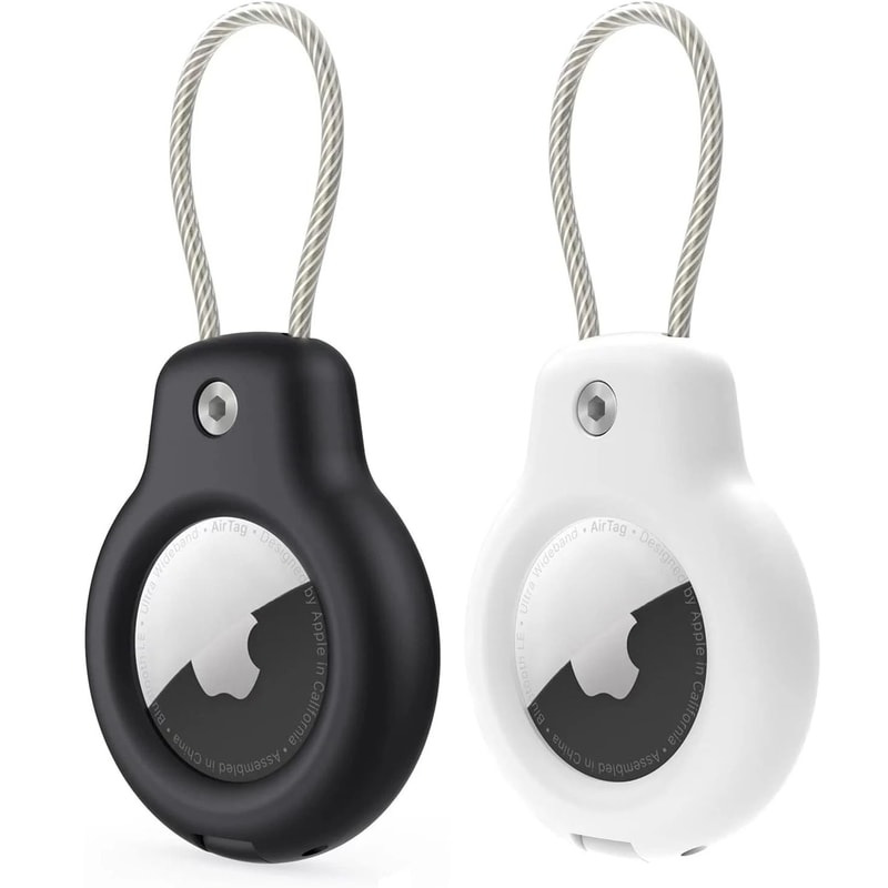 Apple AirTag Keychain Holder With Steel Wire Cable Anti Lost Protective Case 9