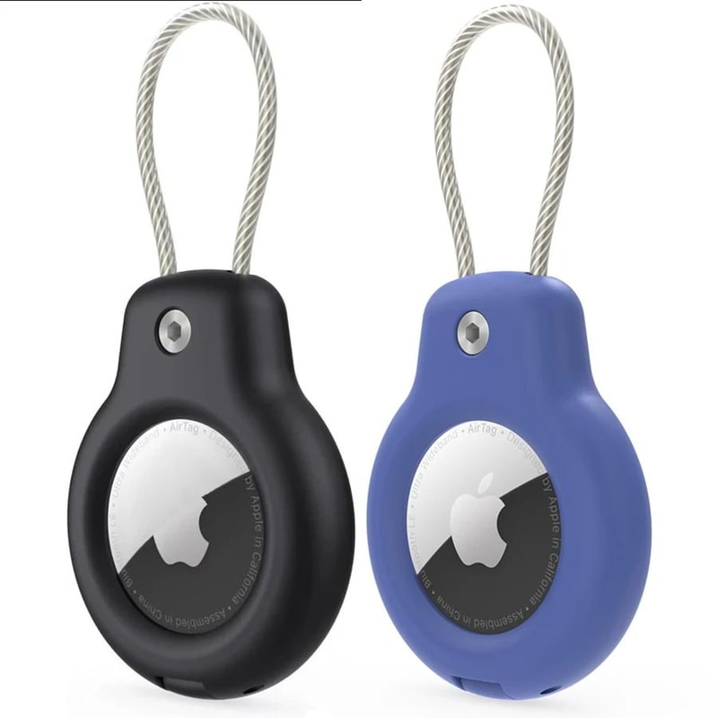 Apple AirTag Keychain Holder With Steel Wire Cable Anti Lost Protective Case 12