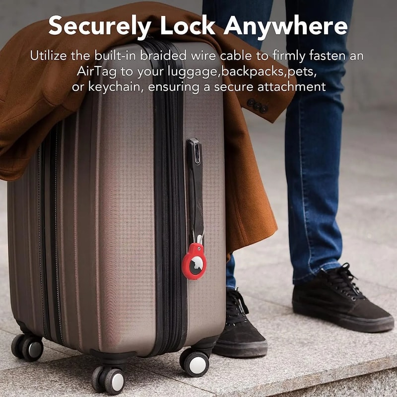 Apple AirTag Keychain Holder With Steel Wire Cable Anti Lost Protective Case 16