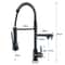Pull Down Kitchen Sink Faucet Hot And Cold Mixer With Dual Spout And 360 Rotation 5