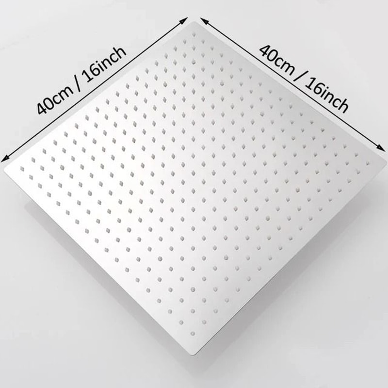 16 Inch Rainfall Shower Head Ultrathin Stainless Steel Luxury Bathroom Shower Upgrade 9