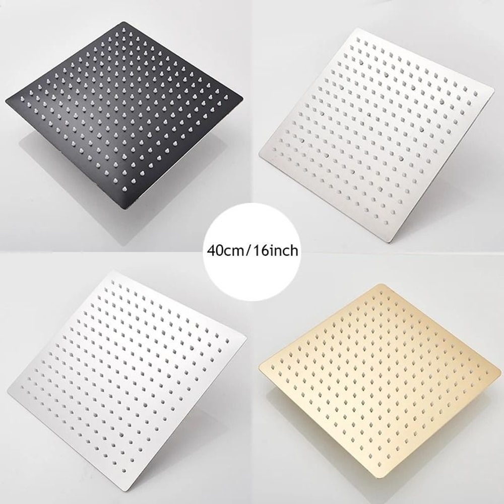 16 Inch Rainfall Shower Head Ultrathin Stainless Steel Luxury Bathroom Shower Upgrade 0