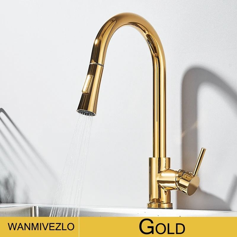 Pull Out Kitchen Faucet 360 Rotation Single Lever Hot And Cold Sink Mixer Tap 3