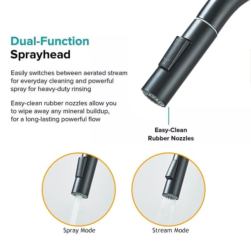 Pull Out Kitchen Faucet 360 Rotation Single Lever Hot And Cold Sink Mixer Tap 9