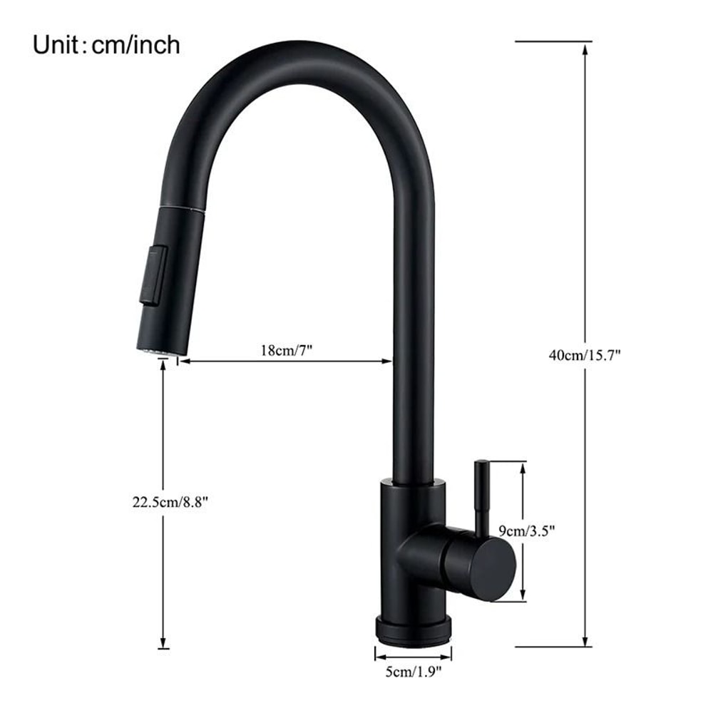 Pull Out Kitchen Faucet 360 Rotation Single Lever Hot And Cold Sink Mixer Tap 8
