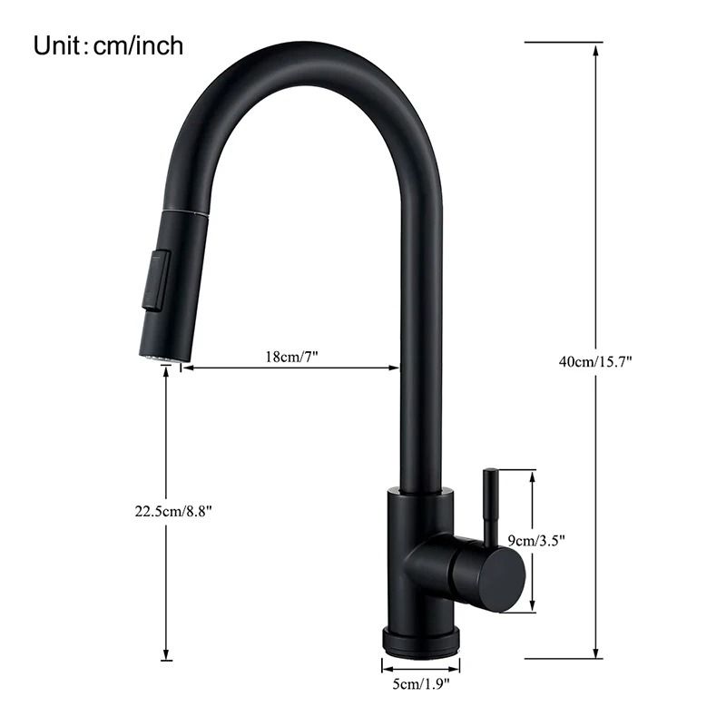 Pull Out Kitchen Faucet 360 Rotation Single Lever Hot And Cold Sink Mixer Tap 8