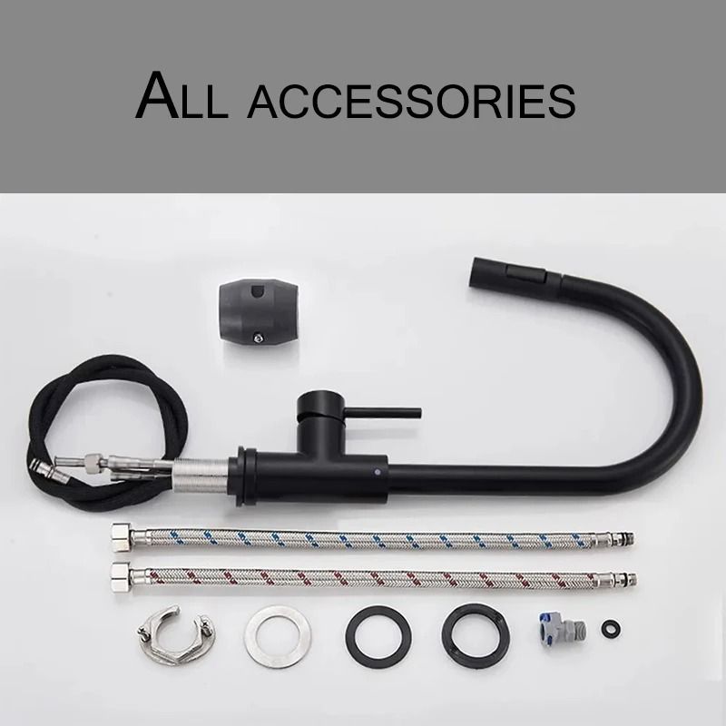 Pull Out Kitchen Faucet 360 Rotation Single Lever Hot And Cold Sink Mixer Tap 10