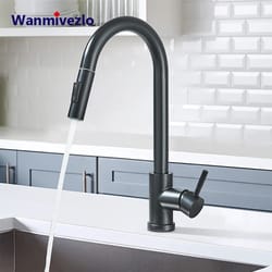 pull out kitchen faucet 360 rotation single lever hot and cold sink mixer tap