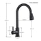 Pull Out Kitchen Faucet Silver Single Handle Swivel Sprayer Sink Water Mixer Tap 6
