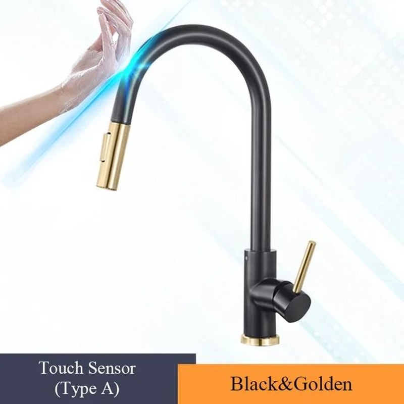 Pull Out Touch Sensor Kitchen Faucet 360 Rotation Smart Single Handle Mixer Tap 6