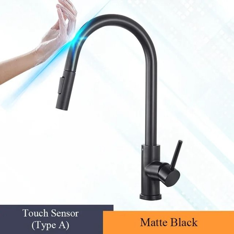 Pull Out Touch Sensor Kitchen Faucet 360 Rotation Smart Single Handle Mixer Tap 1
