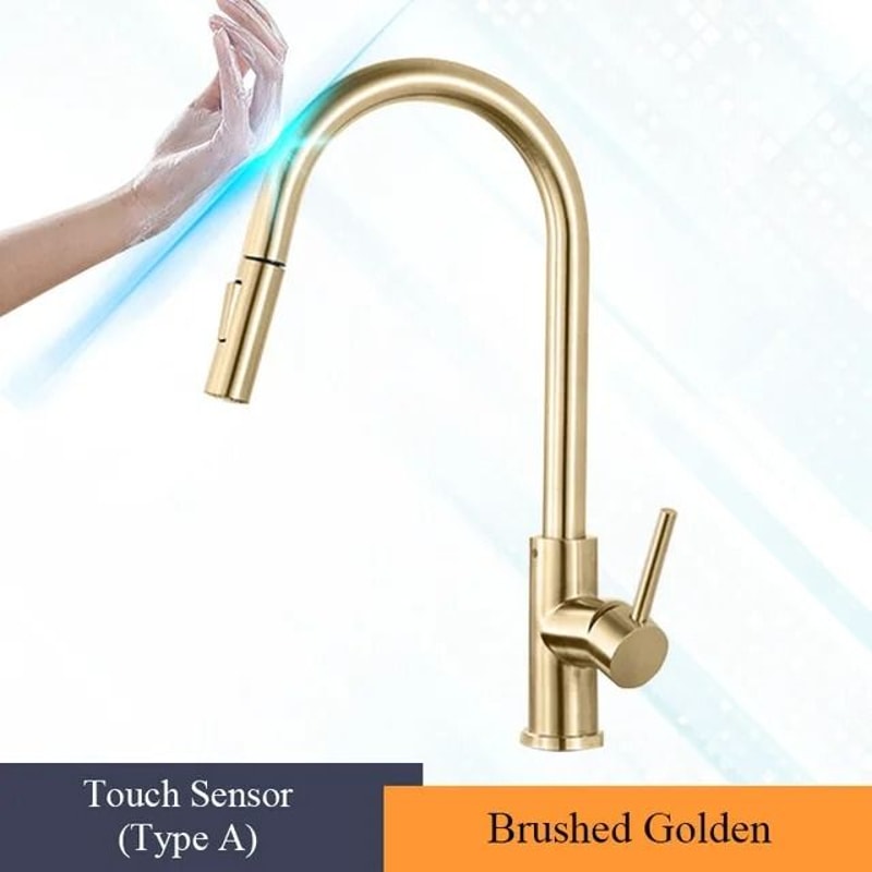 Pull Out Touch Sensor Kitchen Faucet 360 Rotation Smart Single Handle Mixer Tap 2