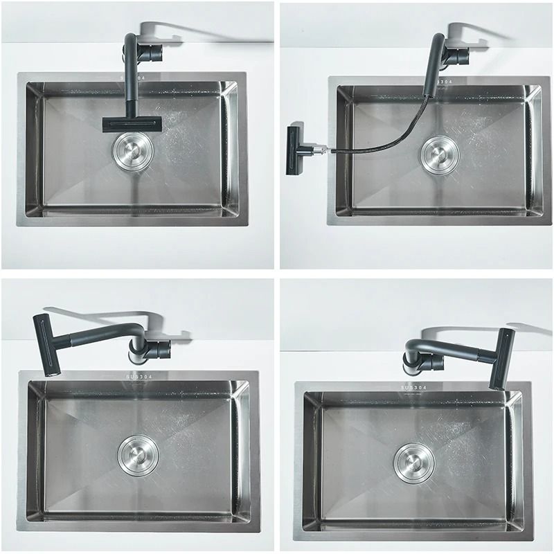 Flexible Kitchen Sink Faucet Pull Out Mixer Tap With 360 Rotation And Rainfall Water Flow 1