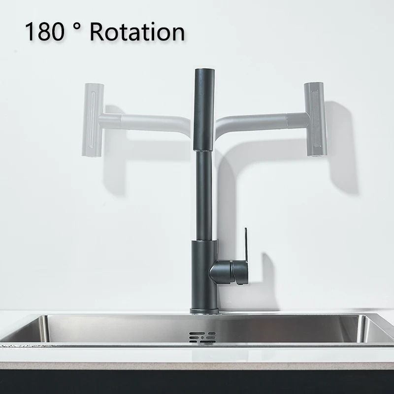 Flexible Kitchen Sink Faucet Pull Out Mixer Tap With 360 Rotation And Rainfall Water Flow 4