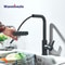 Flexible Kitchen Sink Faucet Pull Out Mixer Tap With 360 Rotation And Rainfall Water Flow 7