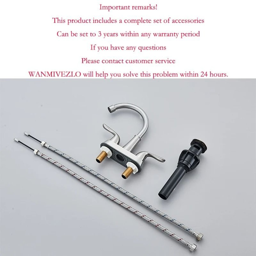 Wanmivezlo Basin Faucet Brass Double Handle Hot And Cold Water Wash Basin Tap 3