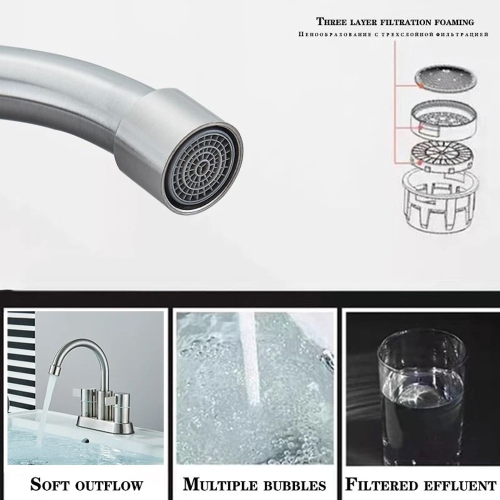 Wanmivezlo Basin Faucet Brass Double Handle Hot And Cold Water Wash Basin Tap 4