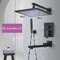 Matte Black Rainfall Shower Set Wall Mounted Bathroom Shower Faucet With LED Shower Head Mixer Tap 0