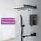 Matte Black Rainfall Shower Set Wall Mounted Bathroom Shower Faucet With LED Shower Head Mixer Tap 1