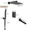 Matte Black Rainfall Shower Set Wall Mounted Bathroom Shower Faucet With LED Shower Head Mixer Tap 1