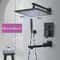Matte Black Rainfall Shower Set Wall Mounted Bathroom Shower Faucet With LED Shower Head Mixer Tap 1