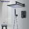 Matte Black Rainfall Shower Set Wall Mounted Bathroom Shower Faucet With LED Shower Head Mixer Tap 1