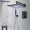 Matte Black Rainfall Shower Set Wall Mounted Bathroom Shower Faucet With LED Shower Head Mixer Tap 1