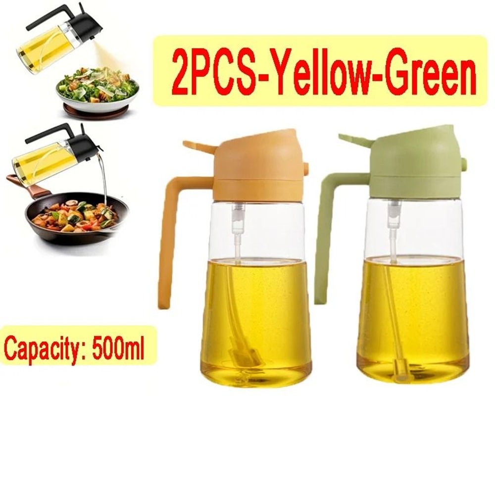 2in1 500ml Oil Sprayer Bottle Spray And Pour Cooking Oil Dispenser For Kitchen BBQ Baking 17