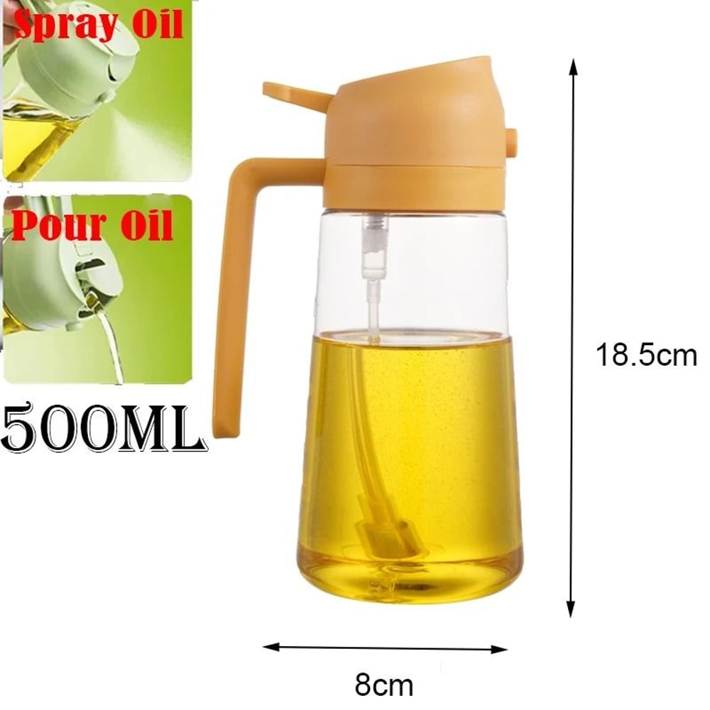 2in1 500ml Oil Sprayer Bottle Spray And Pour Cooking Oil Dispenser For Kitchen BBQ Baking 11