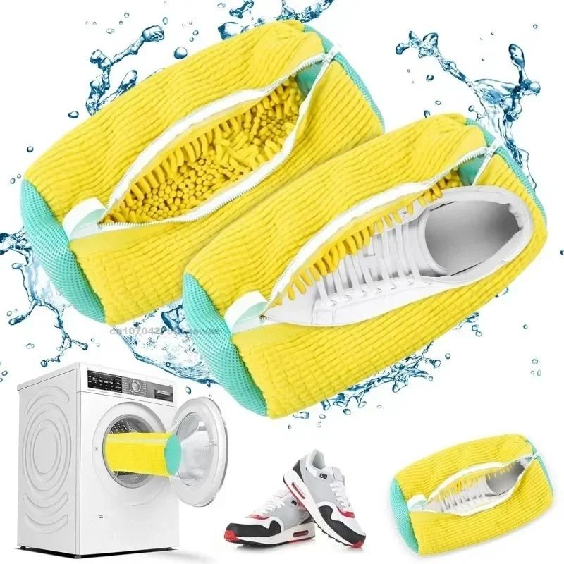 Padded Shoe Laundry Bag For Washing Machine With Zipper Protection And Soft Cushion Net 0