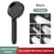 Black High Pressure Shower Head 5 Mode Adjustable Water Saving Massage Shower Head 2
