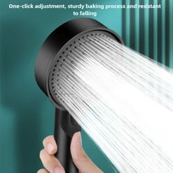 black high pressure shower head 5 mode adjustable water saving massage shower head