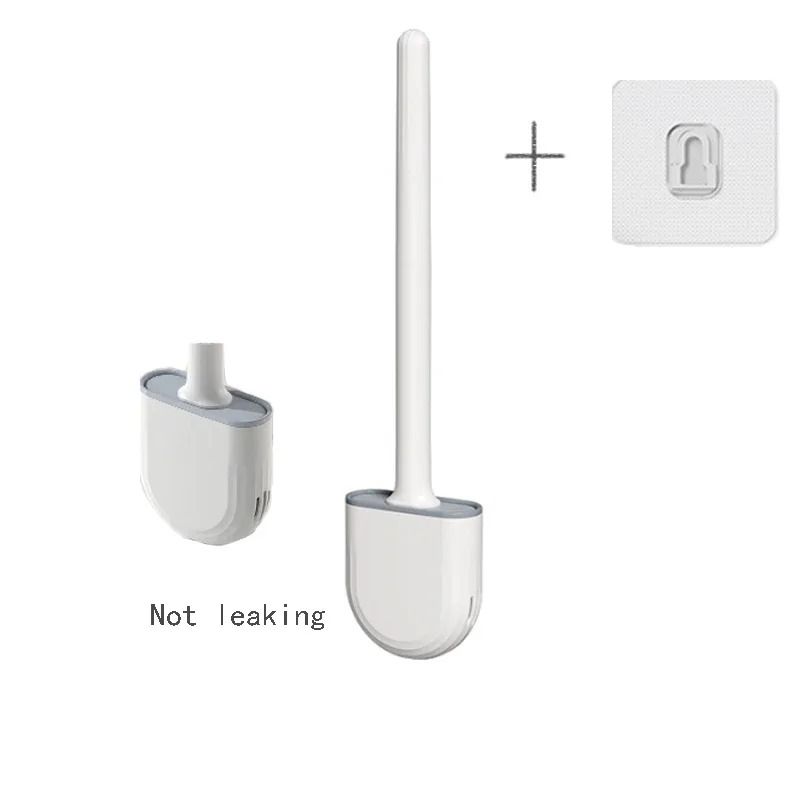 Wall Mounted Silicone Toilet Brush Soft Bristle No Dead Corner Bathroom Cleaning Brush Set 1
