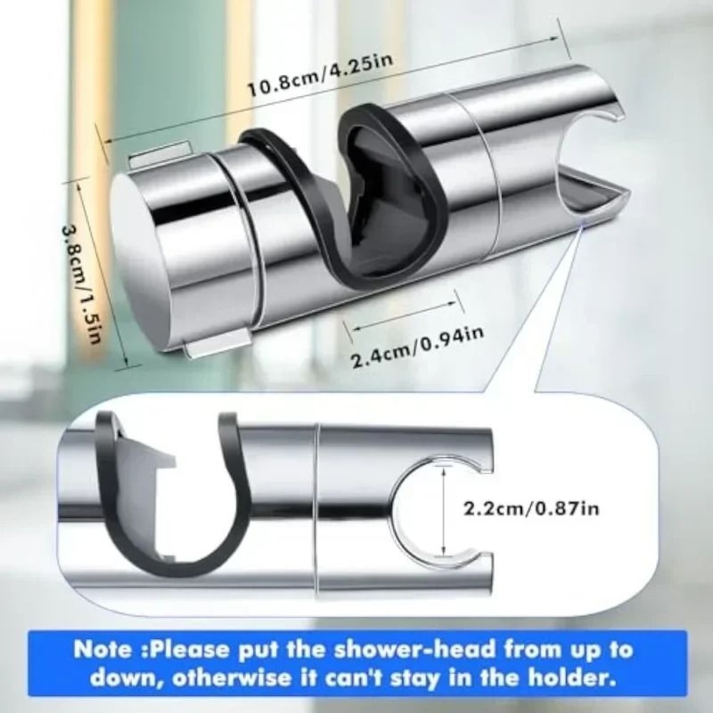 Universal Adjustable Shower Head Holder For 18 To 25mm Shower Rail 9