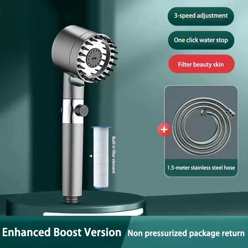 3 Mode High Pressure Shower Head With Filter And Massage Brush 5
