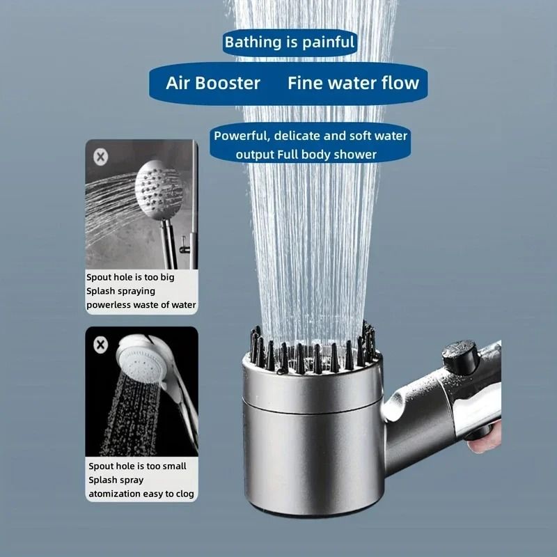 4 Mode High Pressure Shower Head With One Key Stop And Filtered Shower Head Massage Spray 16