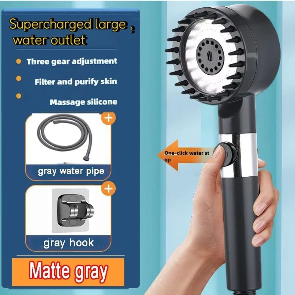 4 Mode High Pressure Shower Head With One Key Stop And Filtered Shower Head Massage Spray 6