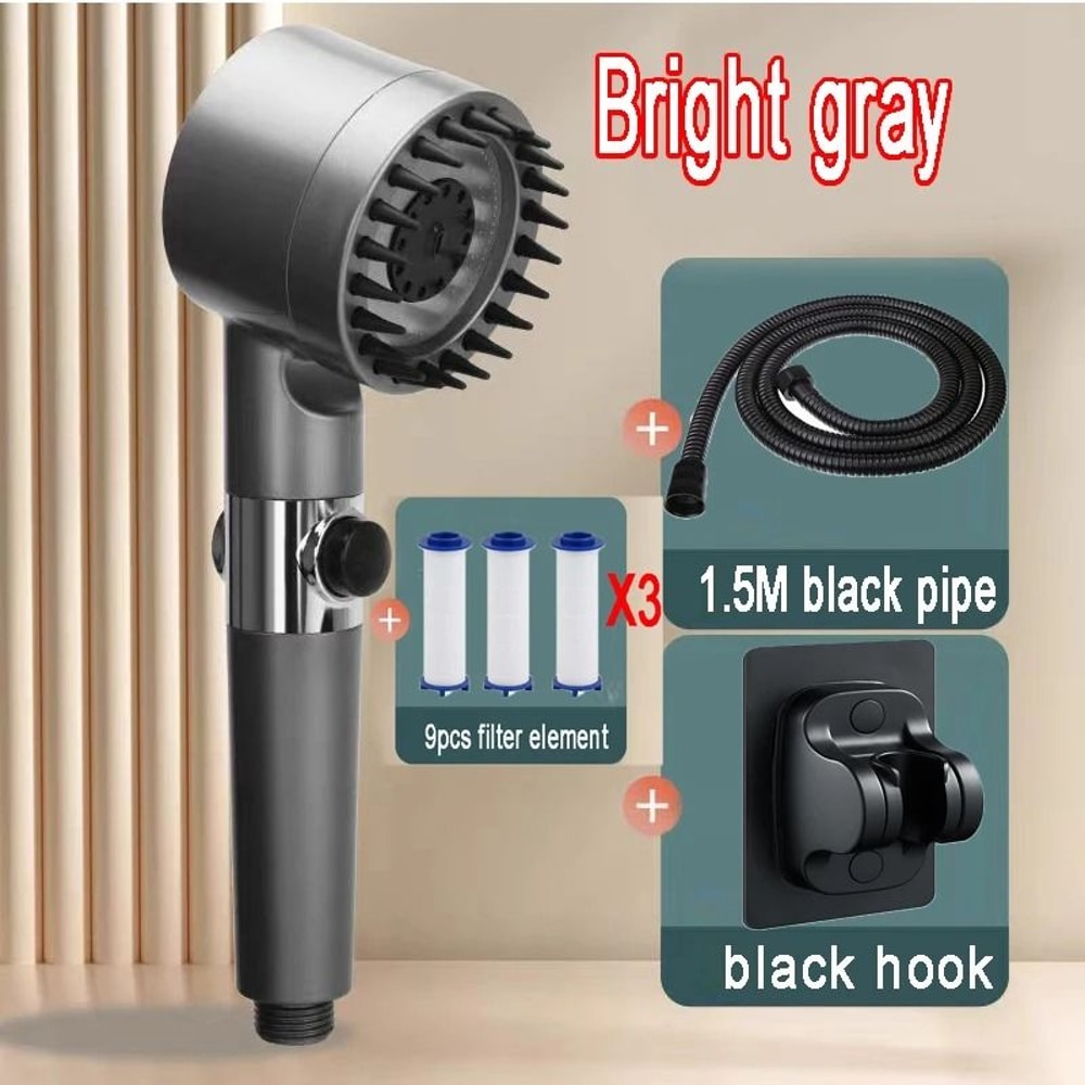 4 Mode High Pressure Shower Head With One Key Stop And Filtered Shower Head Massage Spray 12