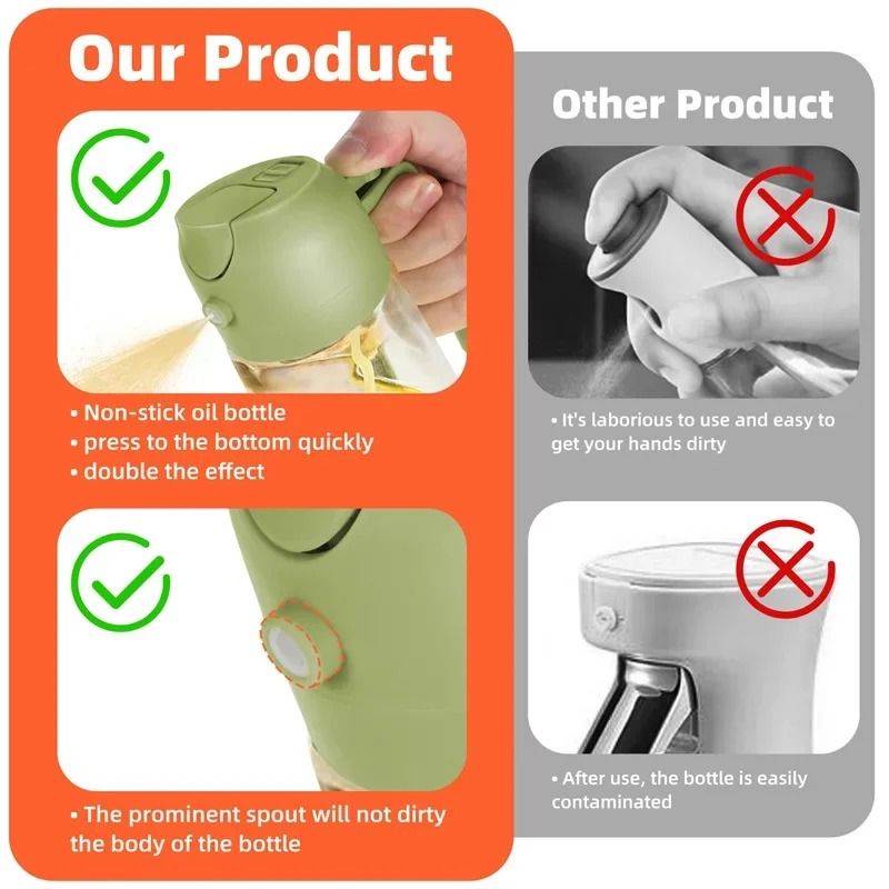 Oil Spray Bottle Air Fryer Oil Sprayer Olive Oil Dispenser For Cooking And BBQ 13