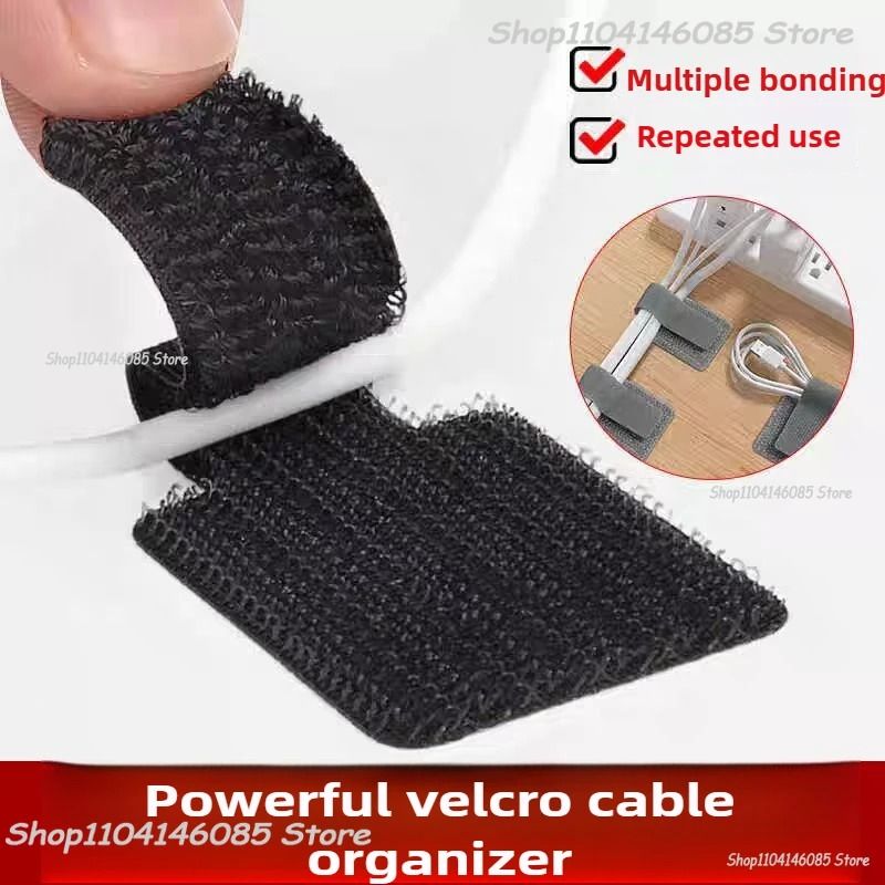 Reusable Cable Ties Velcro Cord Organizer Self Adhesive Cable Holder For Desk Setup 16