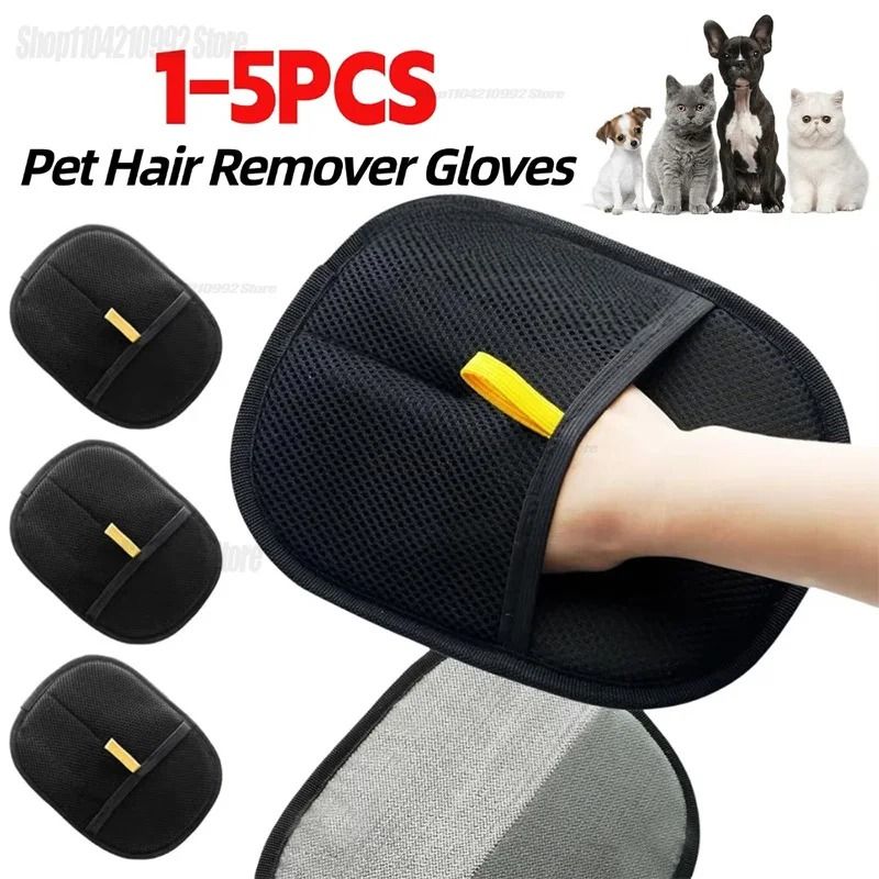 Pet Hair Remover Glove Cat Hair Remover Brush Double Sided Fur Cleaning Tool 10