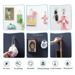 strong adhesive wall hooks no drill waterproof sticky hooks for kitchen bathroom