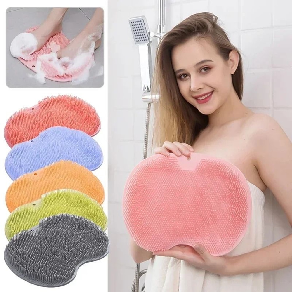 Shower Foot Scrubber Anti Slip Foot Scrub Massager Bathroom Foot Exfoliator Pad 0
